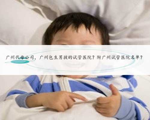 广州代母公司，广州包生男孩的试管医院？附广州试管医院名单？