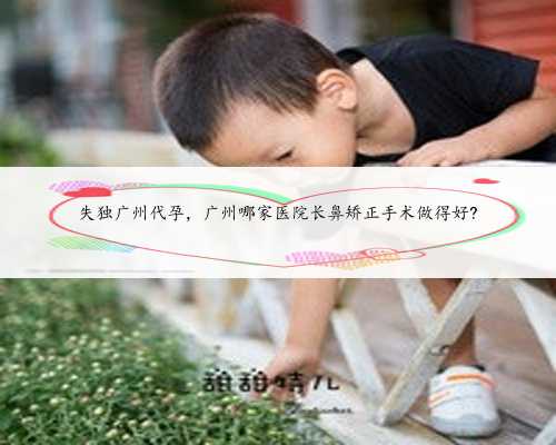 失独广州代孕，广州哪家医院长鼻矫正手术做得好?