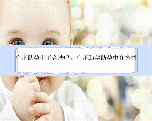 广州助孕生子合法吗，广州助孕助孕中介公司