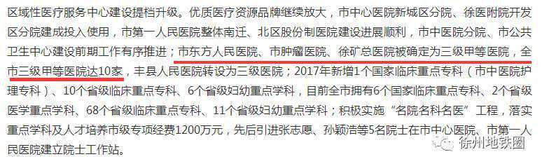 徐州最新10所三甲医院名单更新！徐州再添3家三甲医院！