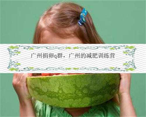 广州捐卵q群，广州的减肥训练营